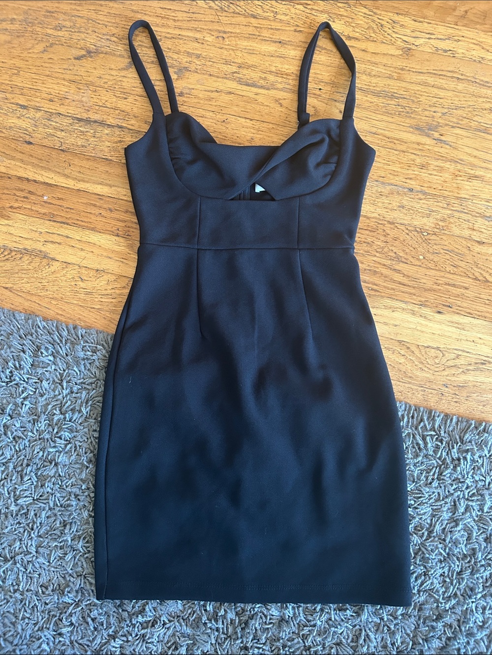 Hello Molly Black Cowl Bust Bodycon Mini Dress XS US 2 Cocktail Party